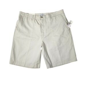 Alex Cannon Shorts Men 38 Stone New NWT Classics‎ Flat Front Cotton Blend